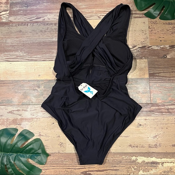 Plunge Front Maillot One Piece Swimsuit | Sea Angle - Picture 2 of 3